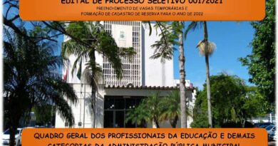 EDITAL DE PROCESSO SELETIVO Nº 001/2021